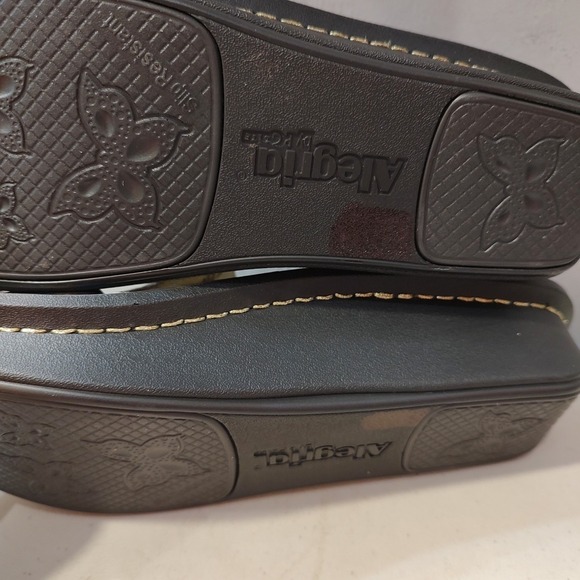 Alegria‎ Kerri Wedge Sandals Womens 38 US 7.5 8 Multicolor Chevron Comfort Blues - Picture 9 of 12